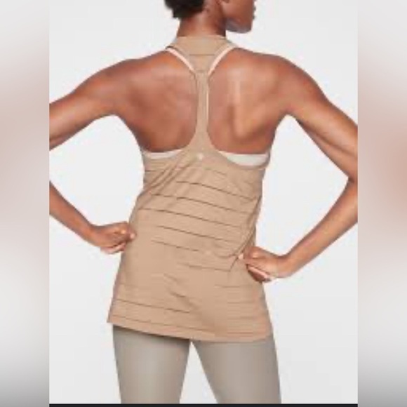 Athleta Stripe Mesh High Neck Top - Picture 4 of 5